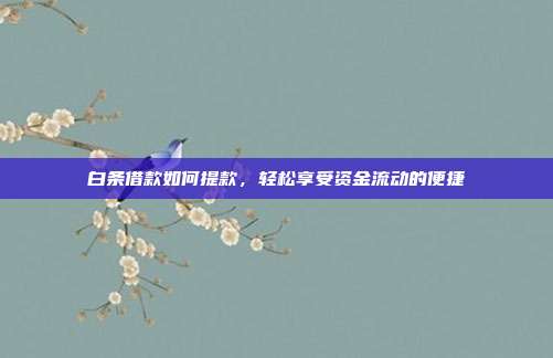 白条借款如何提款，轻松享受资金流动的便捷